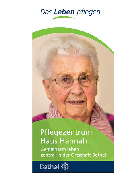 Titelbild des Prospektes - Pflegezentrum Haus Hannah